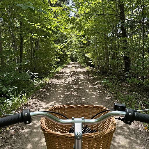 Bicycle Ride on Forest Path
