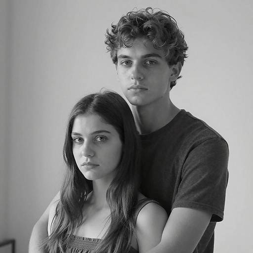 Intimate Black-and-White Portrait of Couple