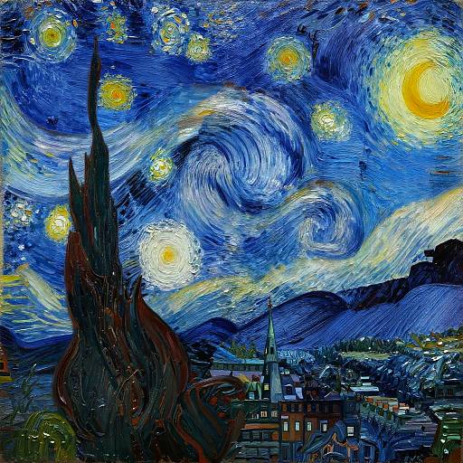 Kremlin Towers Inspired by Van Gogh's Starry Night