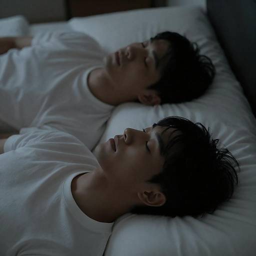 Serene Moment in Dim Bedroom Lighting