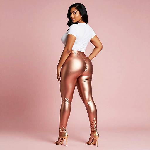 Fashion Lookbook: Glossy Rose Gold Leggings
