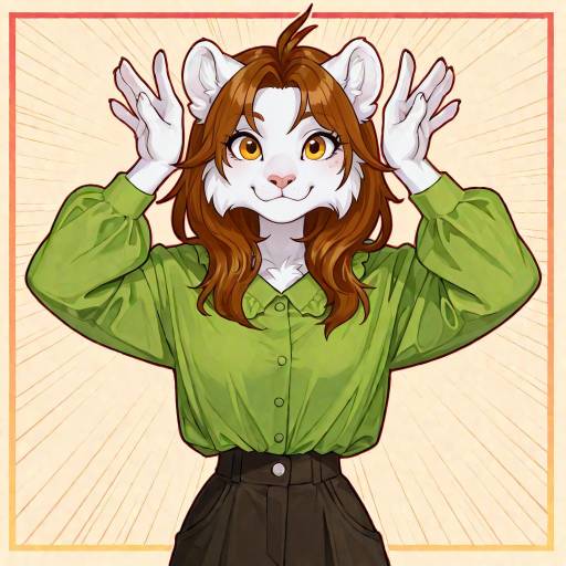 Playful Anthropomorphic Lion Character Art