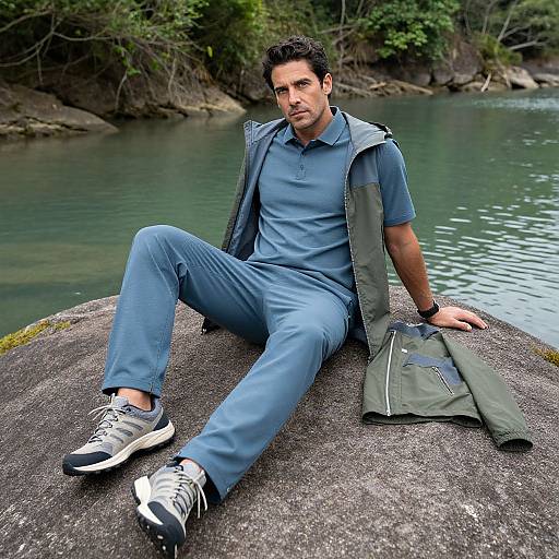 Man in Outdoor Gear at Lagoon