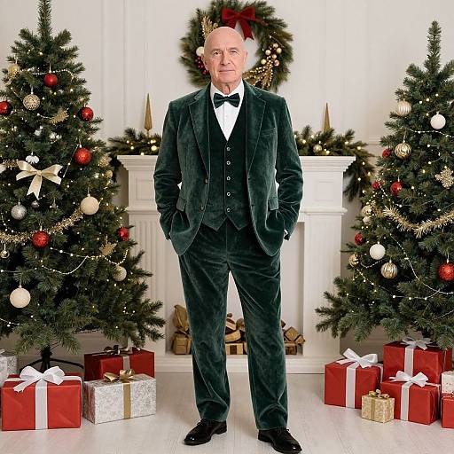 Festive Portrait of Older Man