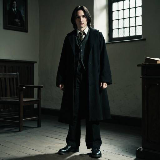 Man in Black Coat Standing Indoors