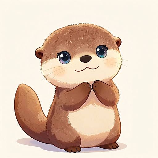 Gentle Chibi Mermaid Otter with Dreamy Eyes