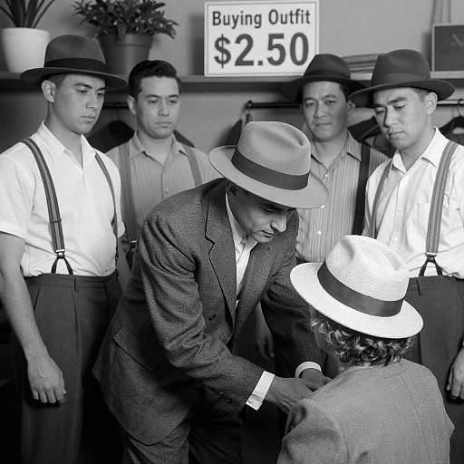 Vintage Store Scene with Gentlemen