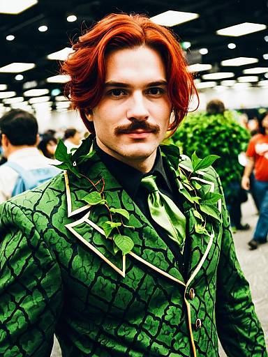 Man in Poison Ivy Cosplay at Comic Convention