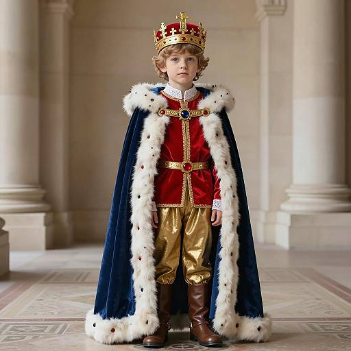 Regal Child in Medieval King Outfit