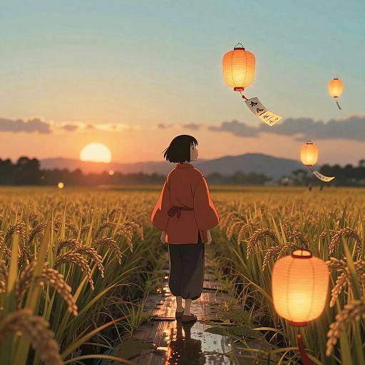 Spirited Away-Style Serene Rice Paddy