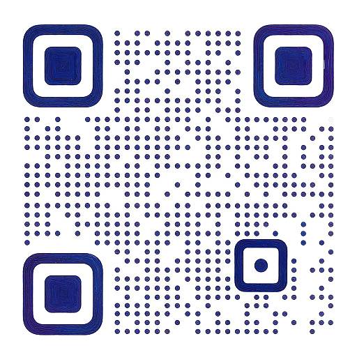 Abstract digital art featuring four blue square shapes with white interiors, surrounded by scattered blue dots on a white background.