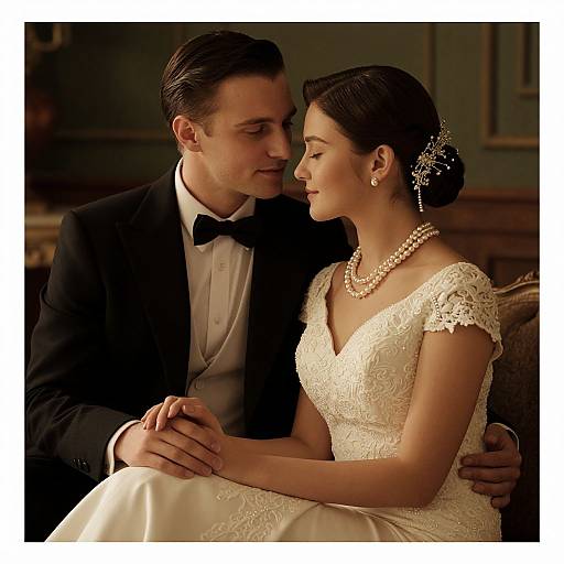 Elegantly Dressed Couple in Intimate Setting