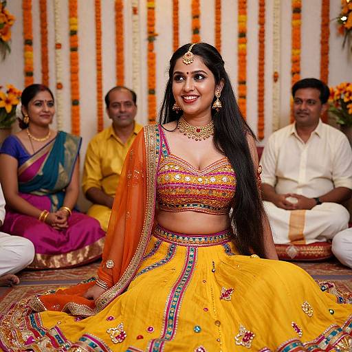 Festive Woman in Traditional Wedding Attire