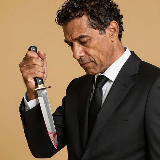 Intense Portrait of a Dark-Suited Man