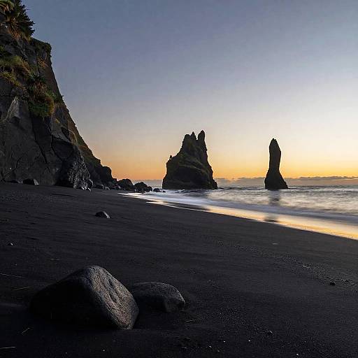 Photorealistic Black Sand Twilight Beaches