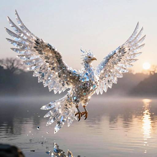 Crystal Mythical Bird at Dawn