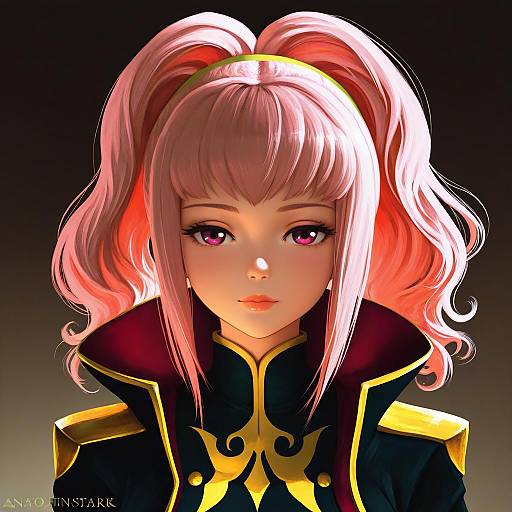 Illustration of Anya alstreim, code geass in the style of Anato finnstark