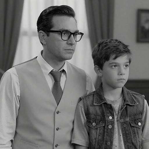 Emotive Black-and-White Portrait of Duo