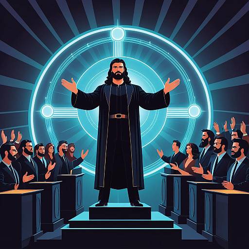 Retro Mothman Sermon Vector Illustration