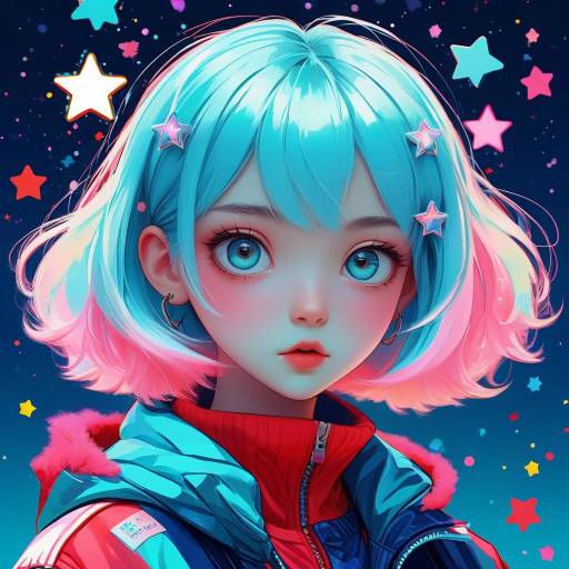 Vibrant Anime Portrait of a Spunky Girl