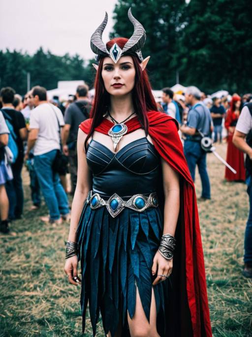 Woman in Lilith Goddess Cosplay Costume