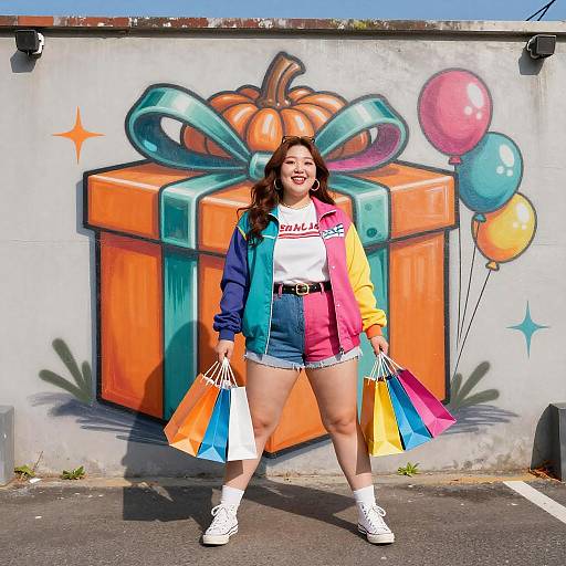 Neon Graffiti Plus-Size Fashion Ad