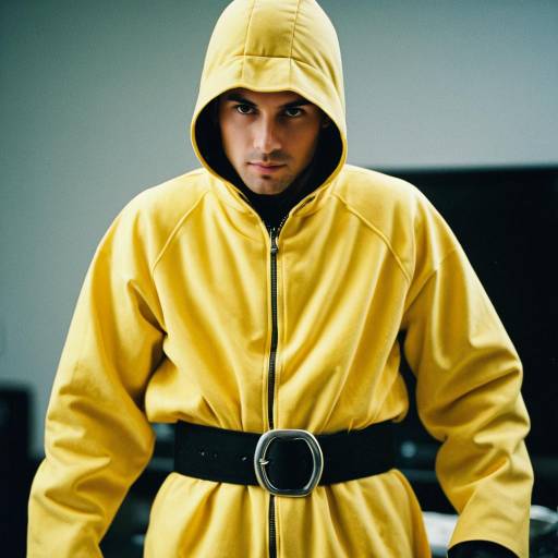 Man in Yellow Banana Costume with Belt