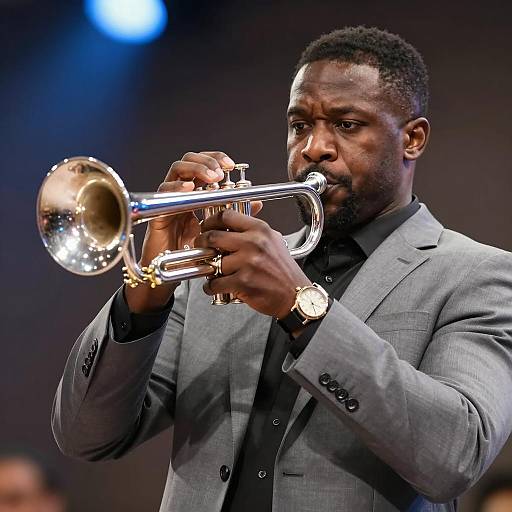 Dynamic Portrait of a Musician in Action