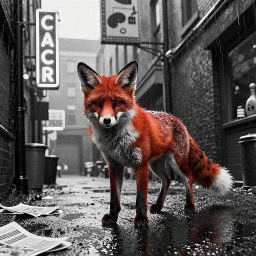 Red Fox Detective Noir Poster