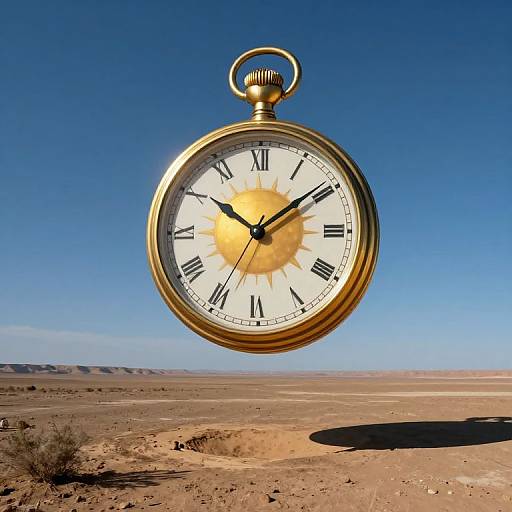Surreal Golden Timepiece in Dreamscape