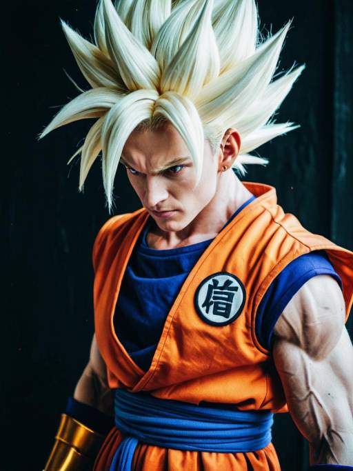 Man in Super Saiyan Cosplay Costume