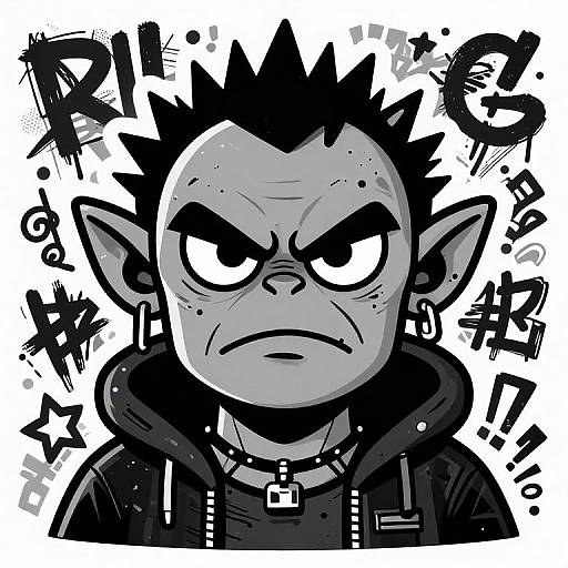 Cartoon Punk Rock Space Orc