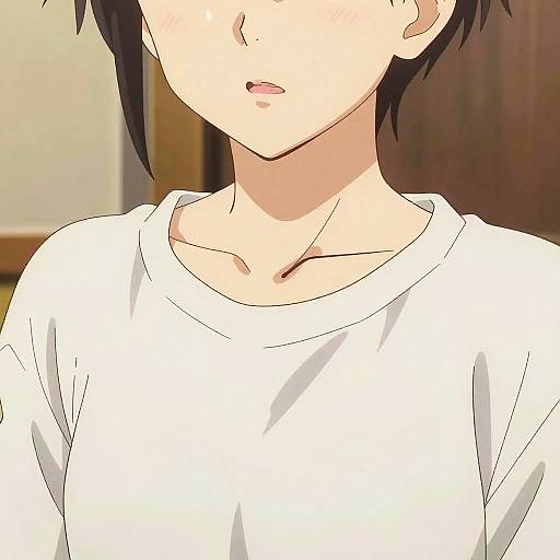 Anime Girl Chest and Neckline Close-Up