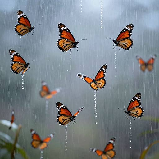 Monarch Butterflies in Frozen Dreamscape