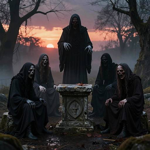 Five Malicious Ghouls at Forgotten Altar