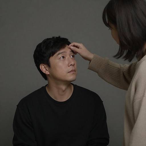 Intimate Moment in a Dimly Lit Room