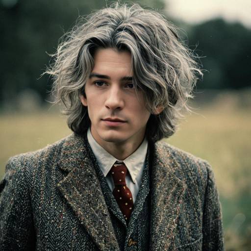 Young Man in Vintage Tweed Suit