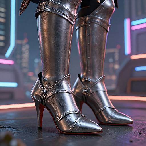 Futuristic Medieval Armor Heels