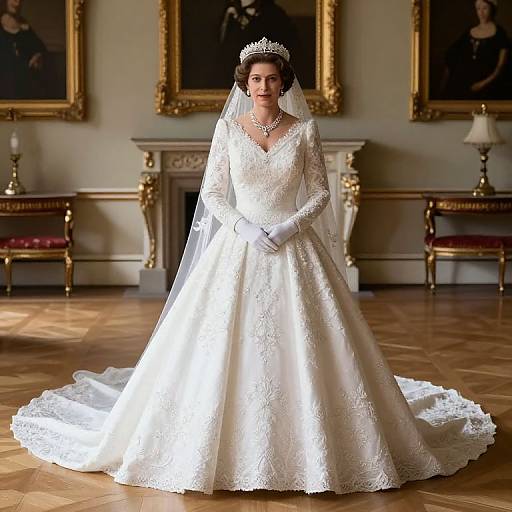 Queen Elizabeth II Luxurious Wedding Gown