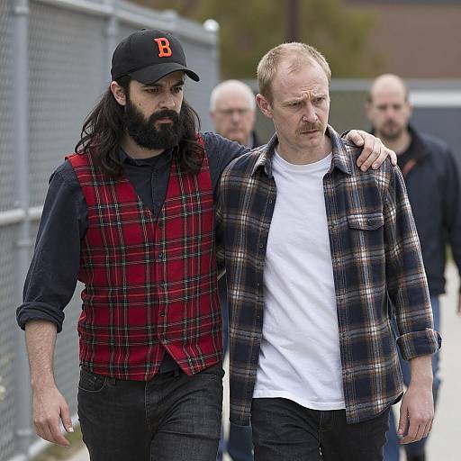 Two Friends with Distinct Styles Outdoors