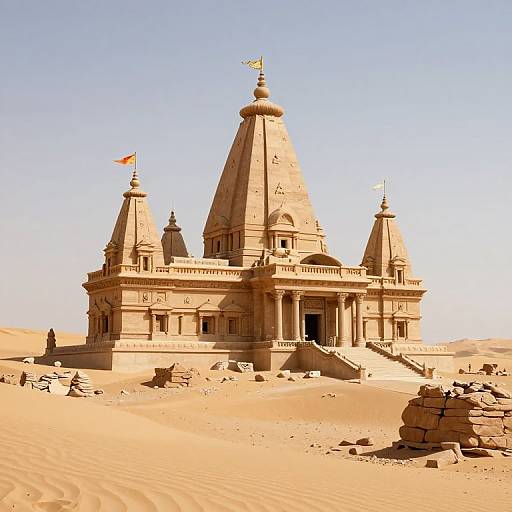 Majestic Temple in Desert Ruins