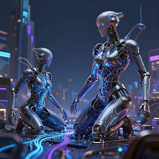 Cybernetic Landscape AI Artwork