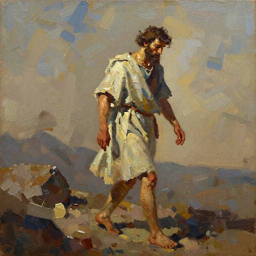 Impasto Oil Painting of Pilgrim