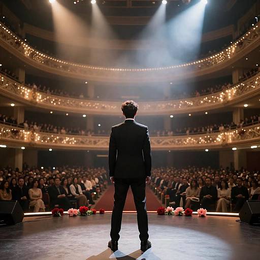 Backlit Man in Grand Floral Arena