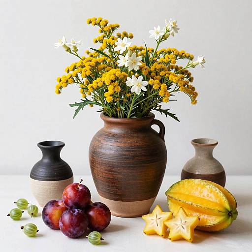 Artisanal Pottery Still Life Composition