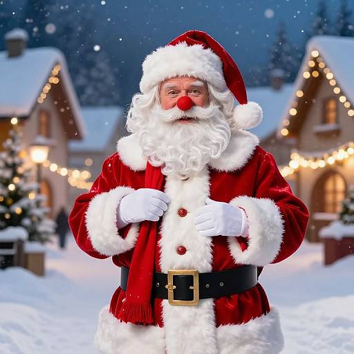 Realistic Male Santa Claus in Winter