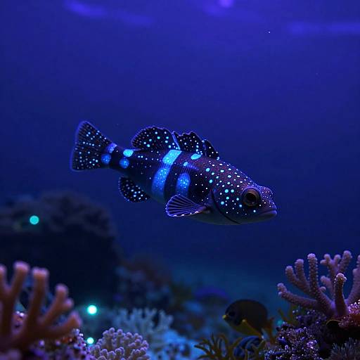 Bioluminescent Underwater Creature Artwork