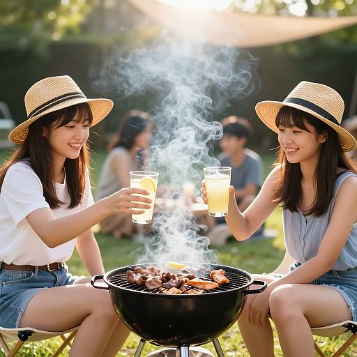 Summer Cookout Twins Toasting