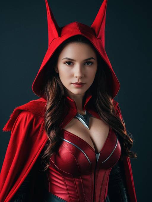 Woman in Scarlet Witch Costume