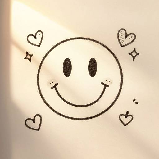 Whimsical Hand-Drawn Smiley Doodle